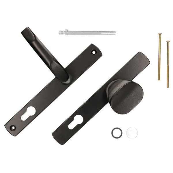 Dörrhandtag Kotarbau ® Dörrhandtag - 92 mm - Lång platta - Svart - Profilcylinder för dörrar