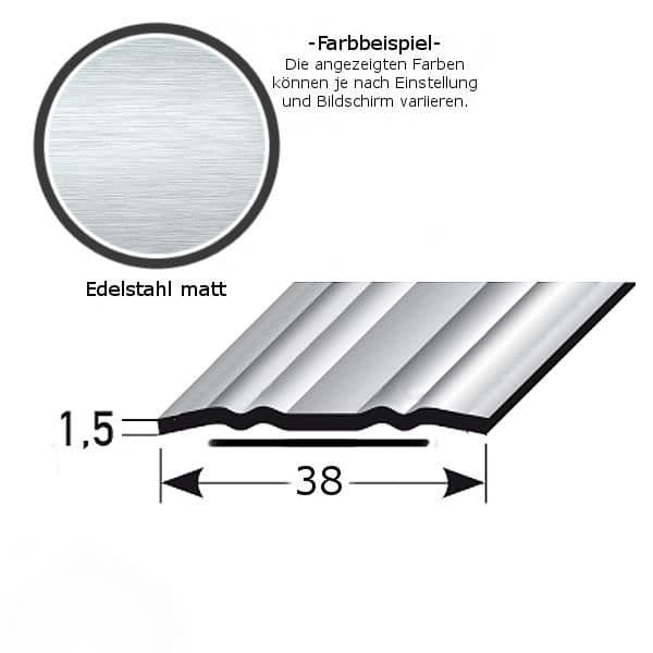 Tröskelstång | 38mm | typ: 440 rostfritt stål med korrugerad profil | Fixering: självhäftande | Längd: 2700mm