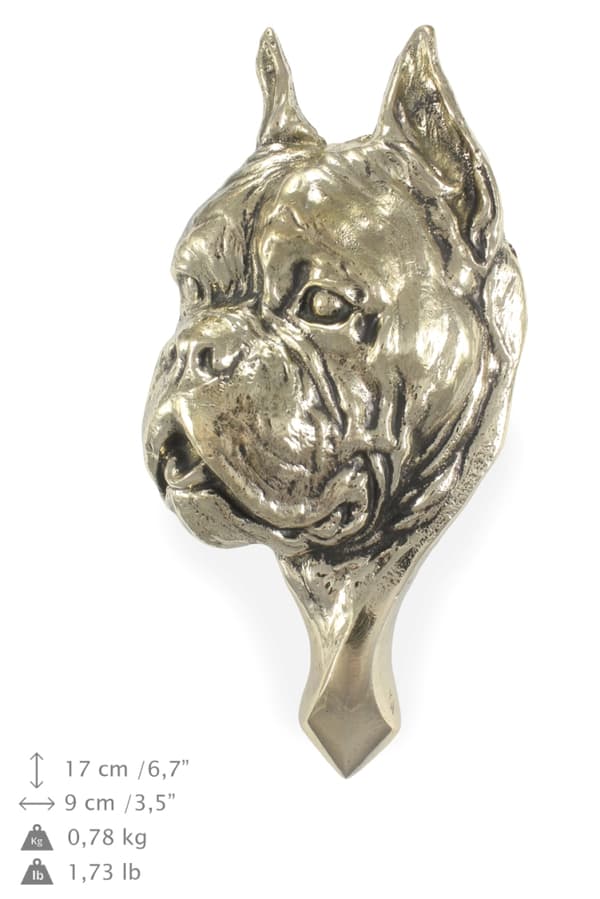 Boxer, Boxer - dørbanker i form af et hundehoved, dørhammer i messing, retro dørdekoration af Art-Dog