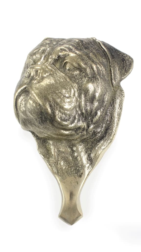Bullmastiff, Bulmastiff - dørhammer i form af et hundehoved, dørhammer i messing, retro dørdekoration af Art-Dog