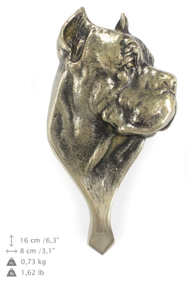 Cane Corso Italiano - koiran pään muotoinen ovikolputin, messinkikolkutin, retroovikoristelu Art-Dogilta