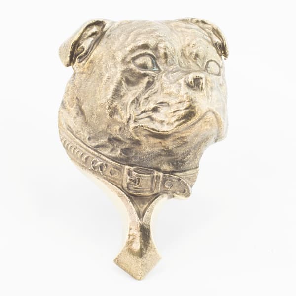 Staffordshire Bull Terrier, Staffik, Staffi - dörrknackare i form av ett hundhuvud, dörrknackare i mässing, retro dörrdekoration av Art-Dog