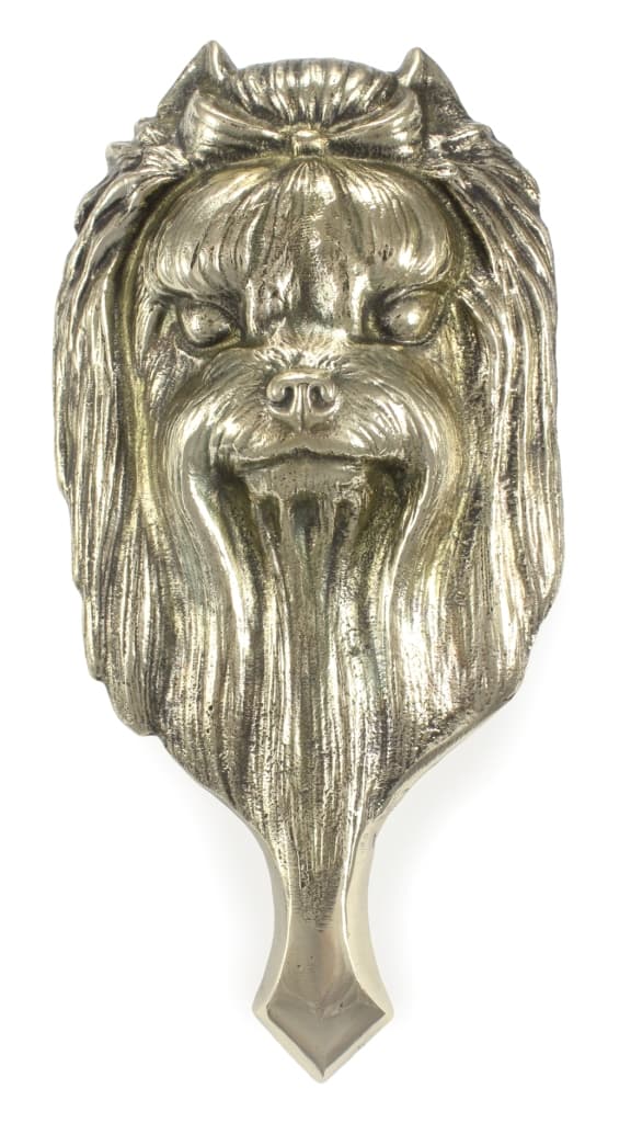 Yorkshire Terrier, York, York, Yorkie - dørhammer i form af et hundehoved, dørhammer i messing, retro dørdekoration af Art-Dog