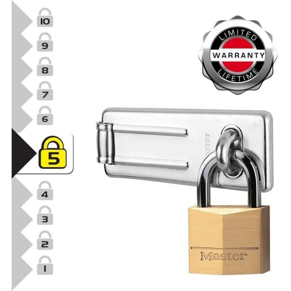 MASTERLOCK Hasp + hänglåspaket