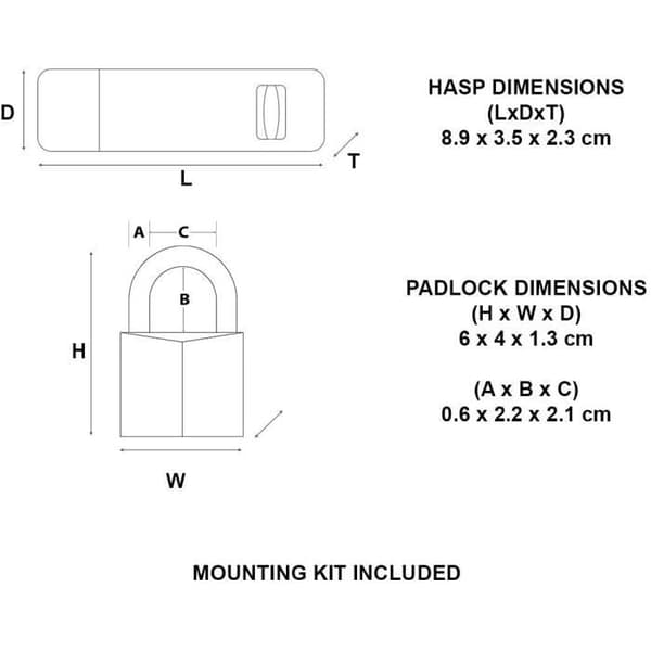 MASTERLOCK Hasp + hänglåspaket