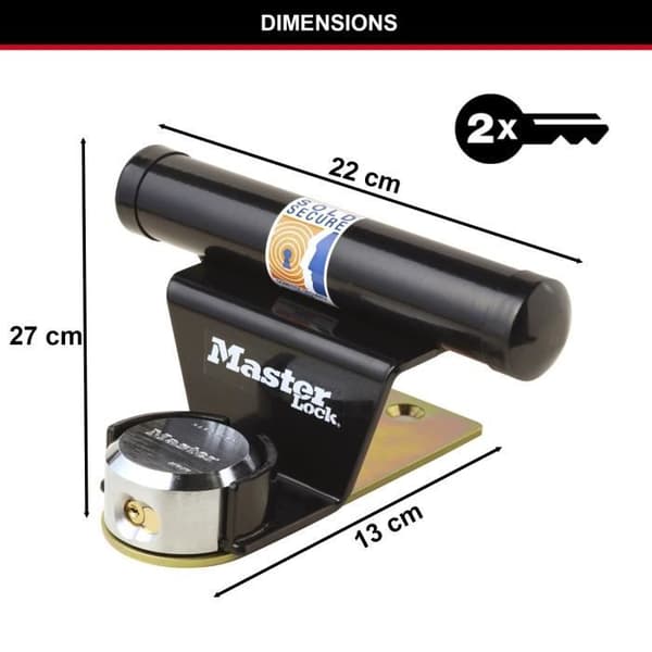 MASTER LOCK Lock för upp-och-över garageport - Svart