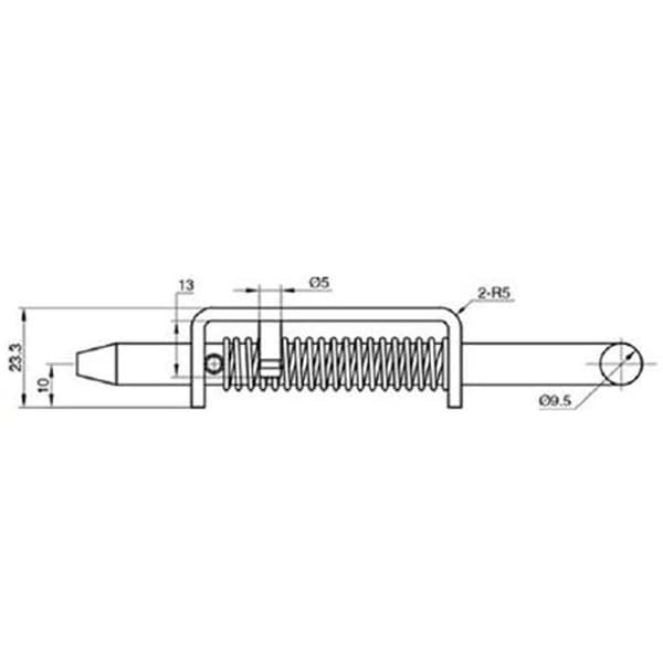 10 mm fjederbolt - zink
