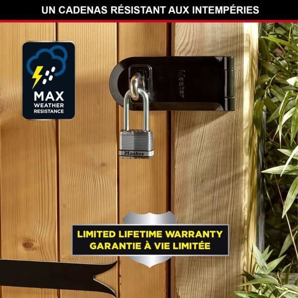 MASTER LOCK Högsäkerhetslås [nyckelstyrt] [Laminerat stål] [Exteriör] [L-fäste] [Förpackning med 3] M1EURTRILH