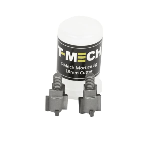 T-Mech Mortice Jig Dörrlåsmontering Set Trämejselborr Mortiseringskit / 6 karbidträskärare, 19 mm, 22 mm, 25 mm