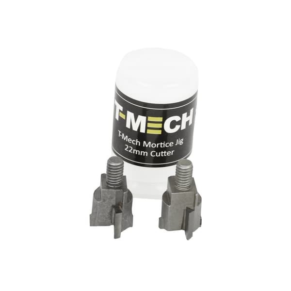 T-Mech Mortice Jig Dörrlåsmontering Set Trämejselborr Mortiseringskit / 6 karbidträskärare, 19 mm, 22 mm, 25 mm