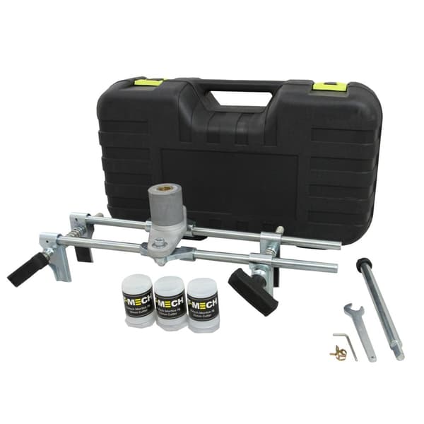 T-Mech Mortice Jig Dörrlåsmontering Set Trämejselborr Mortiseringskit / 6 karbidträskärare, 19 mm, 22 mm, 25 mm