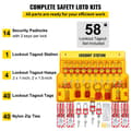 Miniatyrbild 3 av 9: 58st lockout tagout kit, flera låsningar, höghållfasta lås, 6 hål hasp, perfekt för flera uppgifter