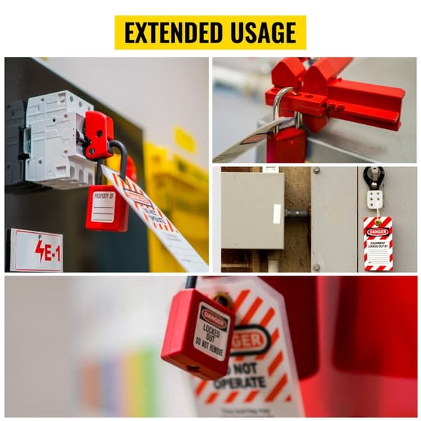 58st lockout tagout kit, flera låsningar, höghållfasta lås, 6 hål hasp, perfekt för flera uppgifter