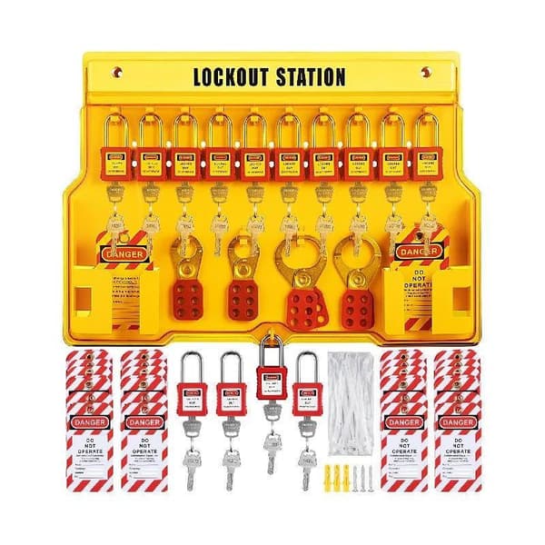 58st lockout tagout kit, flera låsningar, höghållfasta lås, 6 hål hasp, perfekt för flera uppgifter