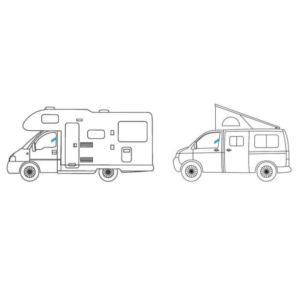 Säkerhetslås för THULE husbils- och skåpbilshytter - Boxer-Jumper-Ducato-Transit - Vit - Nyckel