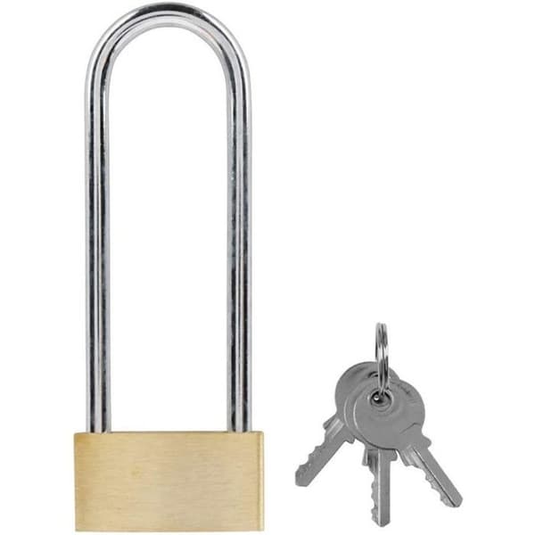 COGEX mässingshänglås 40 mm långt handtag - Nyckel - 2 nycklar - Gul - Utility