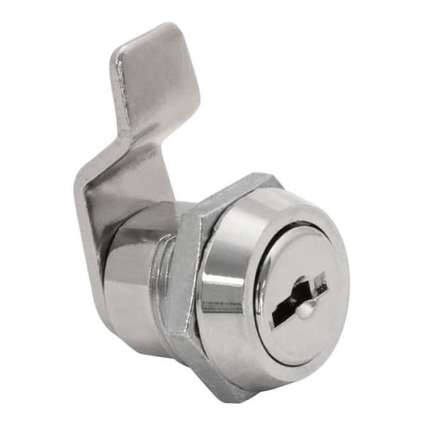 Lås 111 c. nickel. 30 mm böjd tunga. med 2 nycklar. ifam