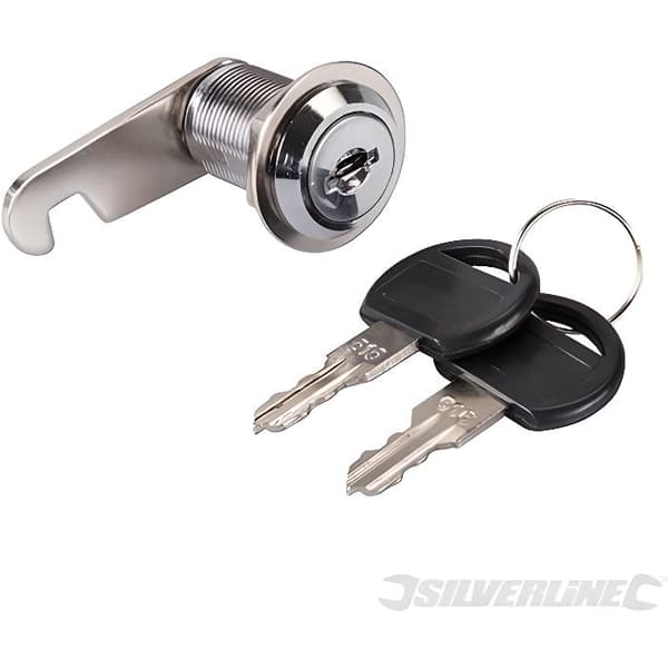 Kamlås - SILVERLINE - 5mm cylinder - Nickelpläterad - 2 nycklar ingår