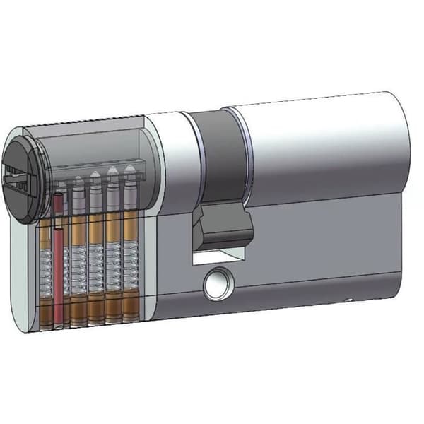 YALE - Cylinder Series 1000+ - urkopplingsbar - 40x50 mm - 6 stift - anti-perssage och anti-picking - 4 vändbara nycklar