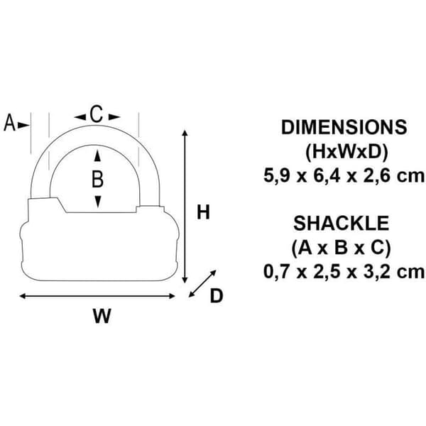 Kombinationshänglås - MASTER LOCK - 1520EURD - Grå - 5,9 x 6,4 x 2,6 cm