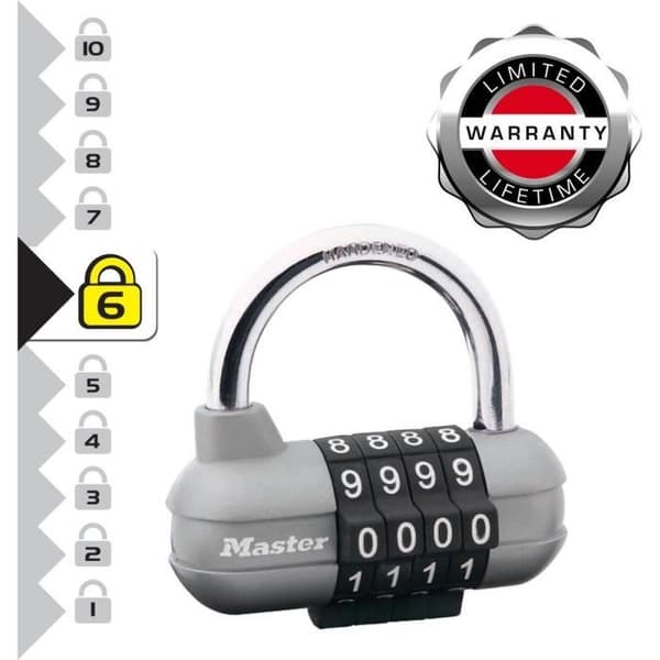 Kombinationshänglås - MASTER LOCK - 1520EURD - Grå - 5,9 x 6,4 x 2,6 cm