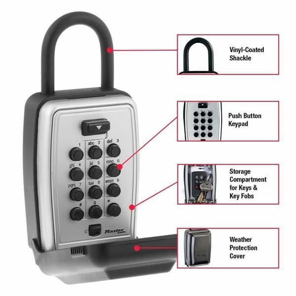 Master lock hänglås - 5422D - Portabel tryckknapp låsbox 120 V Svart 7.25.32.2