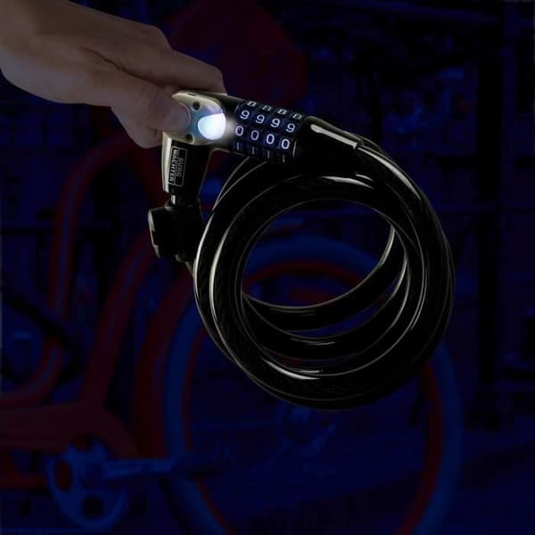 Cykellås - BURG WACHTER - 230 180 L - Kod, 180 cm, 12 mm stål, LED