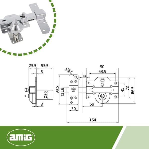 Lås - pipa - cylinder - lås Amig - 23138