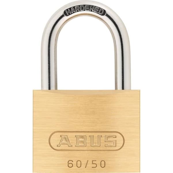 Hänglås i massiv mässing - ABUS - 60/50 - Bygel av härdat stål - Dubbellåsning - 2 nycklar