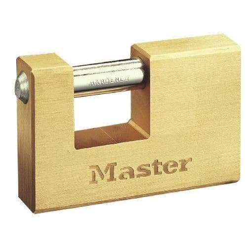 Master Lock 85mm massivt mässing bepansrat hänglås 608EURD