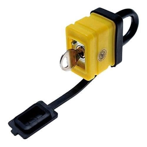 Hänglås - KRAFTMANN - 40 mm - Vattenavvisande - Gul-Svart - Utomhusbruk