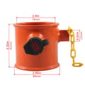 Miniatyrbild 5 av 5: King pin lås 74 mm i aluminiumlegering med säkerhetsdesign - Orange