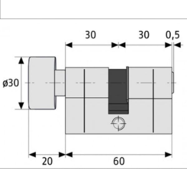 Abus - Diverse antibrottknappcylinder D6 40x40 mm