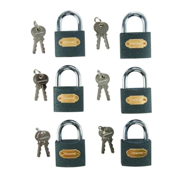 Set med 6 utbytbara 50 mm hänglås