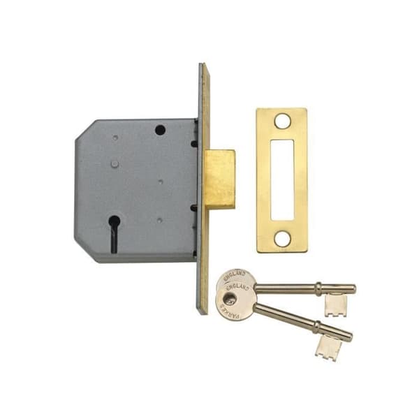 Yale Locks PM322 3 Mortice Deadlock Spak polerad mässing 65 mm 2,5 tum YALPM322PB25