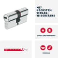 Miniatyrbild 2 av 4: Lås - pipa - cylinder - Abus lås - 73748 - XP20SN 45/70 Dörrcylinder, Silver, Set med 5 delar