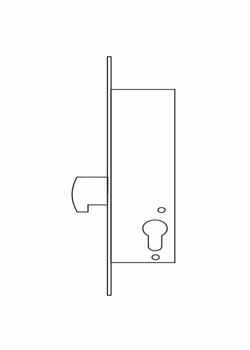 Tesa - 2241203NI - Assa Abloy - Enpunktslås för metallprofil,