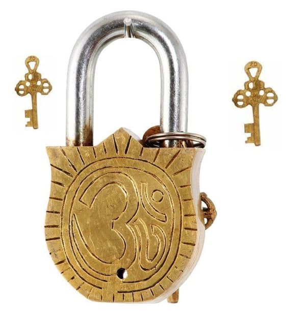 Cadenas Purpledip - 10005 - Handgjord gammal bronslås med Ganesh-mönster ()