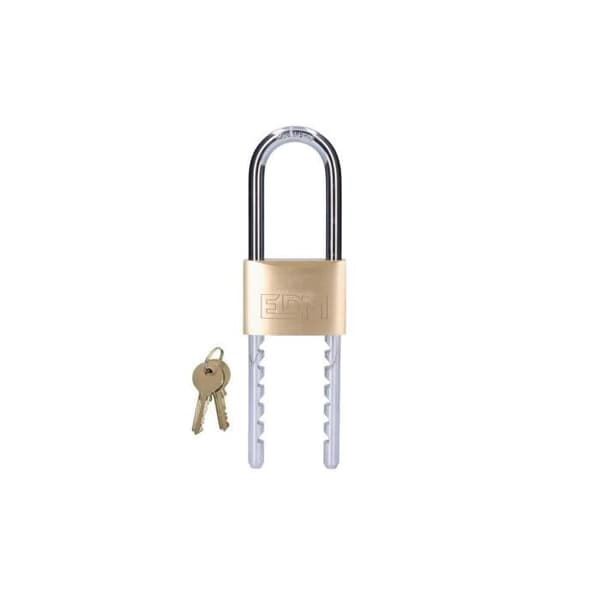 GENERISK - Mässingshänglås Arc Justerbar 60mm Öppning 60-160mm Blister Edm