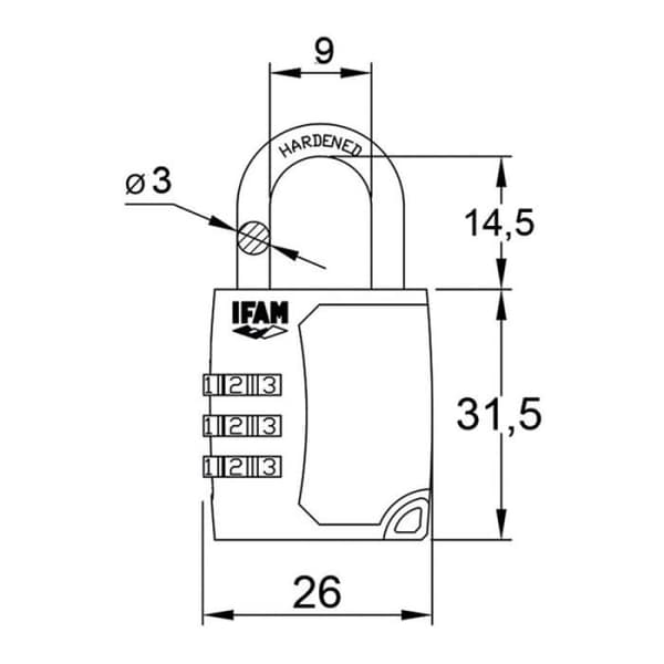 Hänglås c25s ifam