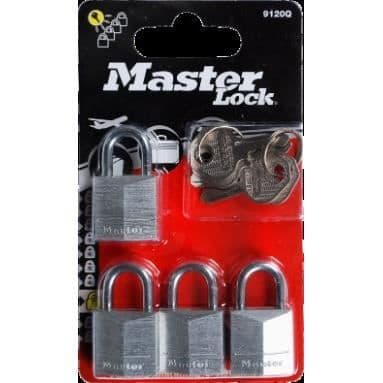 MASTER LOCK massivt aluminiumhänglås 4 nycklar - Schackeldiameter 3 mm - Utility