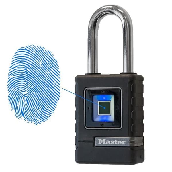 MASTER LOCK Biometrisk hänglås med hög säkerhet [Vattentät] [Fingeravtryck och riktad nödkod] 4901EURDLHCC