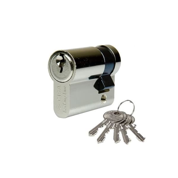 Lås - CISA - Lockingline 30x10 Nickel Short Cam - 6 stift - Vändbar nyckel - Säkerhetsnivå 6