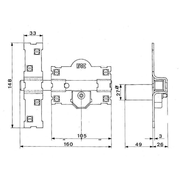 Verrou Fac 101-r/105-p cylinder 70