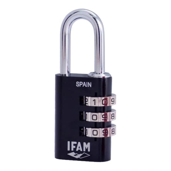 Kombinationslås - IFAM - COMBI30 - Svart - Aluminium - Chromad stålbåge 5mm