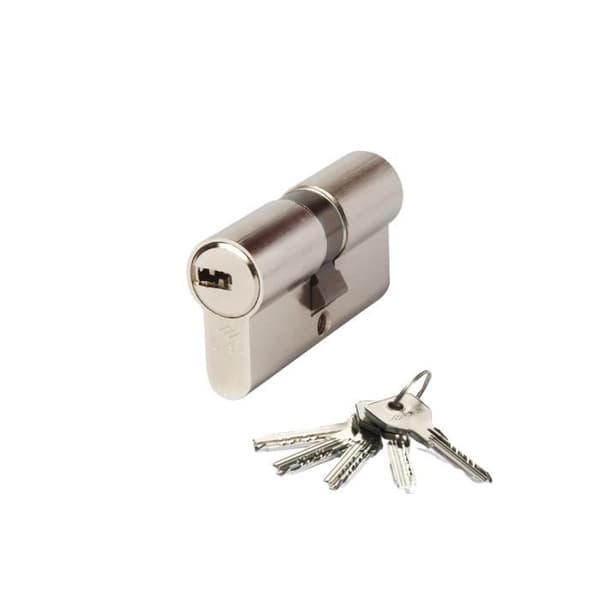Cylinder 30x40 Nickelpläterad kort kam - GENERISK - Asix - Med system med 6 stift och motstift