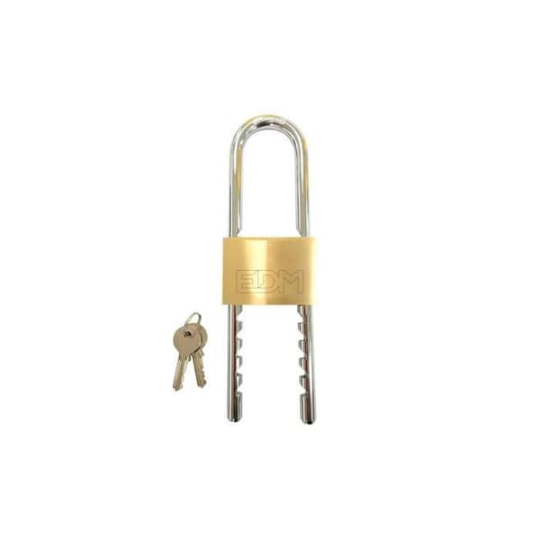 GENERISK - Mässingshänglås Arc Justerbar 60mm Öppning 60-160mm Blister Edm