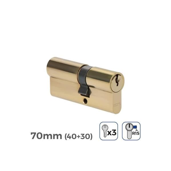 Dörrcylinder 70mm (40+30mm) - Generisk - Kambredd R15 - 3 nycklar ingår
