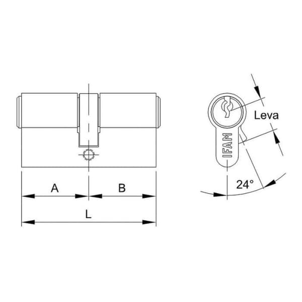 Cylinder f5s3030l mässing 60mm