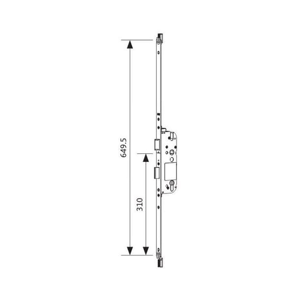 Huvudlåskista SECURY X 50 / 92 med tärning 24 mm längd 649,5 mm mått D 310 mm FERCO 6 39046 27 0 8
